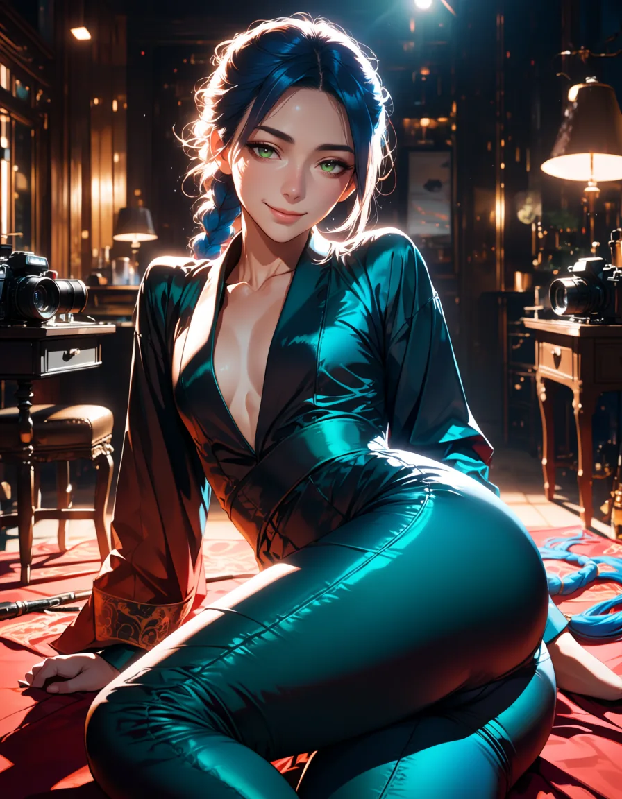Velvet Oath, an occult fixer in a shadowed room